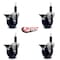 Service Caster 4'' Solid Poly Swivel 1-1/8'' Expanding Stem Caster Set with Brake, 4PK SCC-EX20S414-SPUS-PLB-118-4 - alternate 4